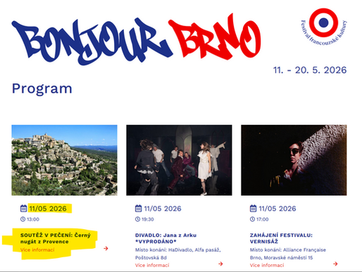 Dnes začíná festival Bonjour Brno a s ním i naše soutež v pečení
