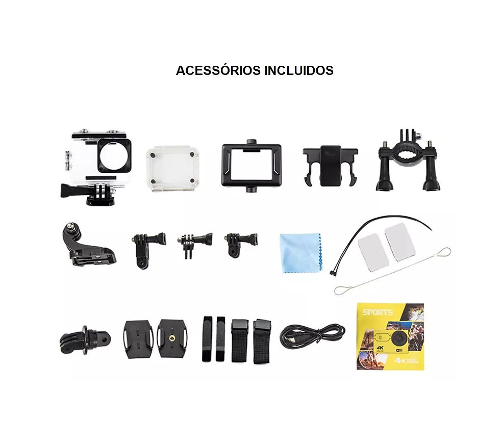 Miniatura: Action Camera 4k 60 FPS 24MP à prova d'água até 30m