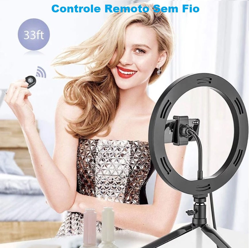 Miniatura: Ring Light Anel de Luz LED com tripé e suporte para telemóvel YOSAN