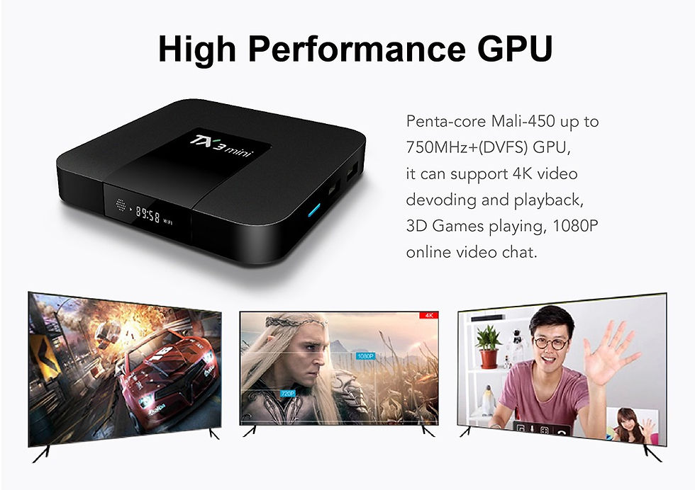 Miniatura: Smart TV BOX TX3 mini 2GB/16GB Amlogic S905W Quad core 64 Bits WiFi Smart 4K
