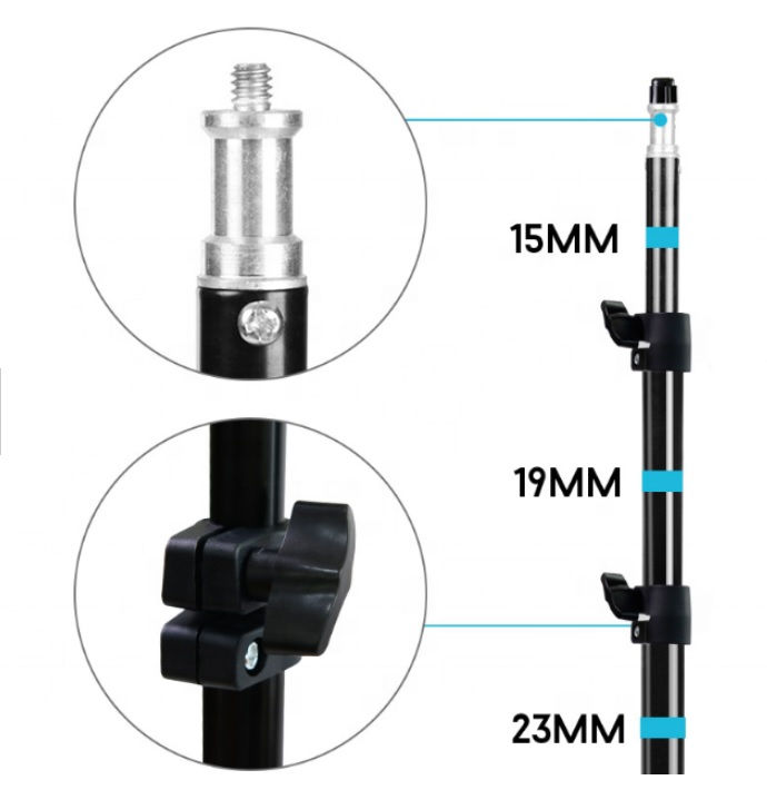 Miniatura: Ring Light Anel de Luz LED com Tripé  2.10m e Suporte para Telemóvel