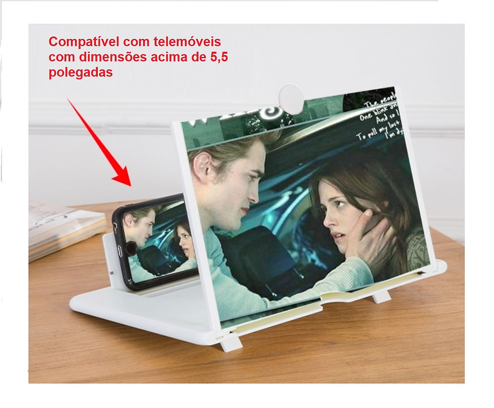 Miniatura: Ampliador de tela de  telemóvel 3D HD video c/suporte de mesa dobravél