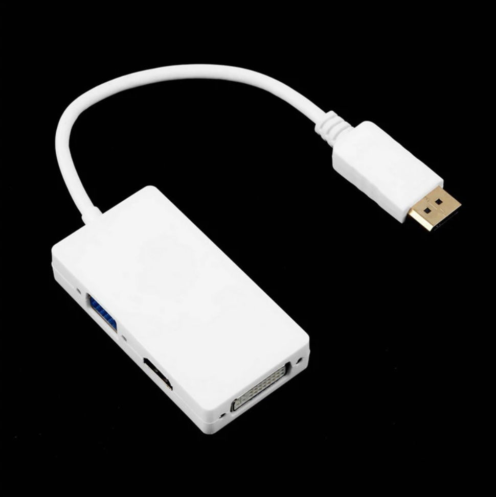 Miniatura: Conversor 3 em 1 DysplayPort para HDMI VGA e DVI para PC e Laptop