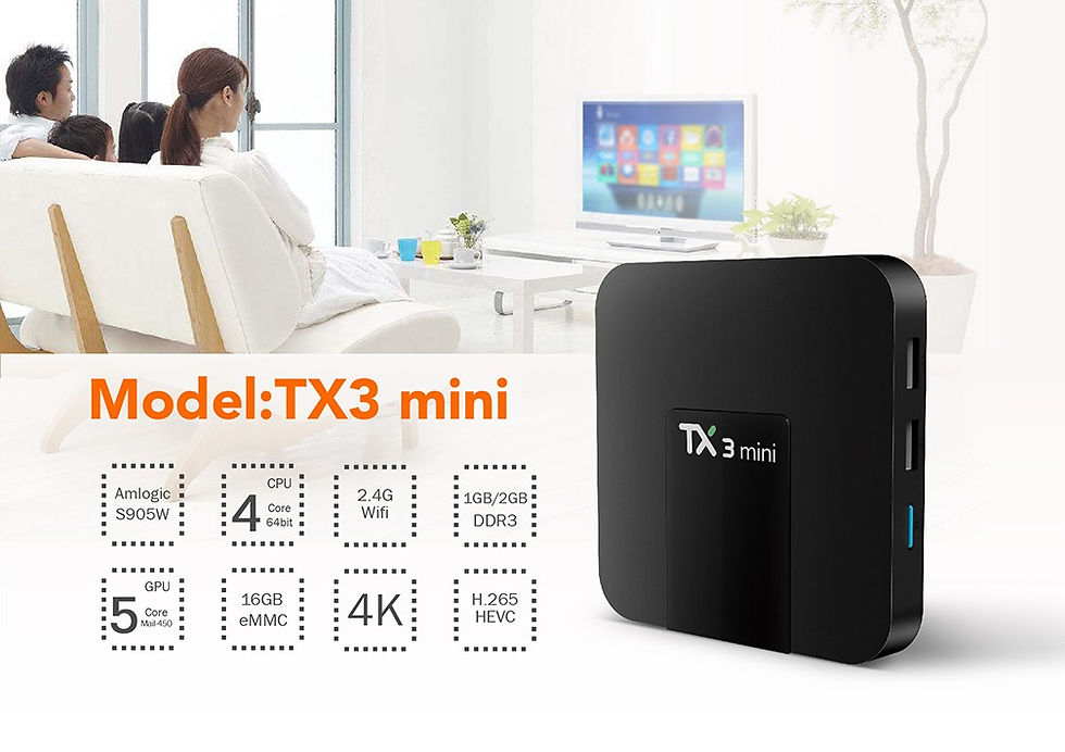 Miniatura: Smart TV BOX TX3 mini 2GB/16GB Amlogic S905W Quad core 64 Bits WiFi Smart 4K