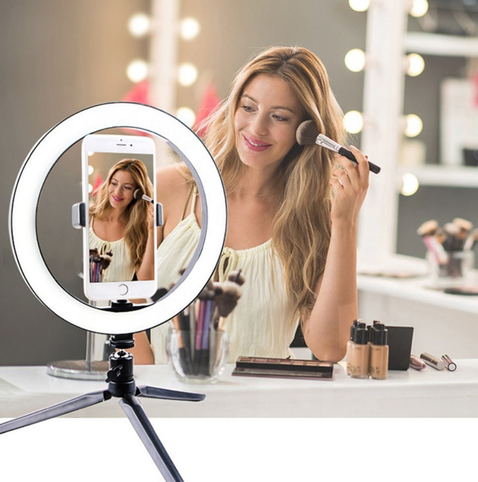 Miniatura: Ring Light Anel de Luz LED com tripé e suporte para telemóvel YOSAN