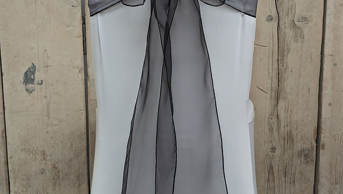Chair Sash Bow Black01