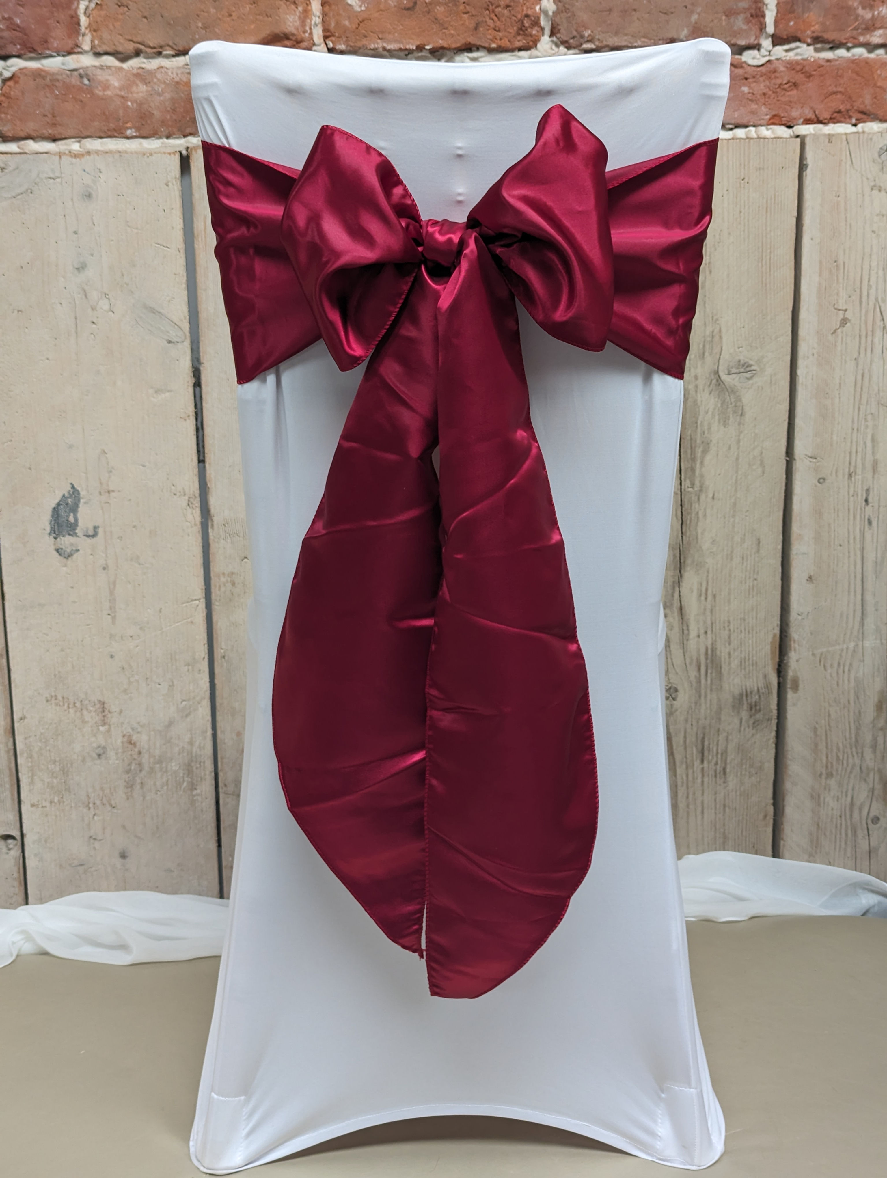Chair Sash Bow Taffeta Red15
