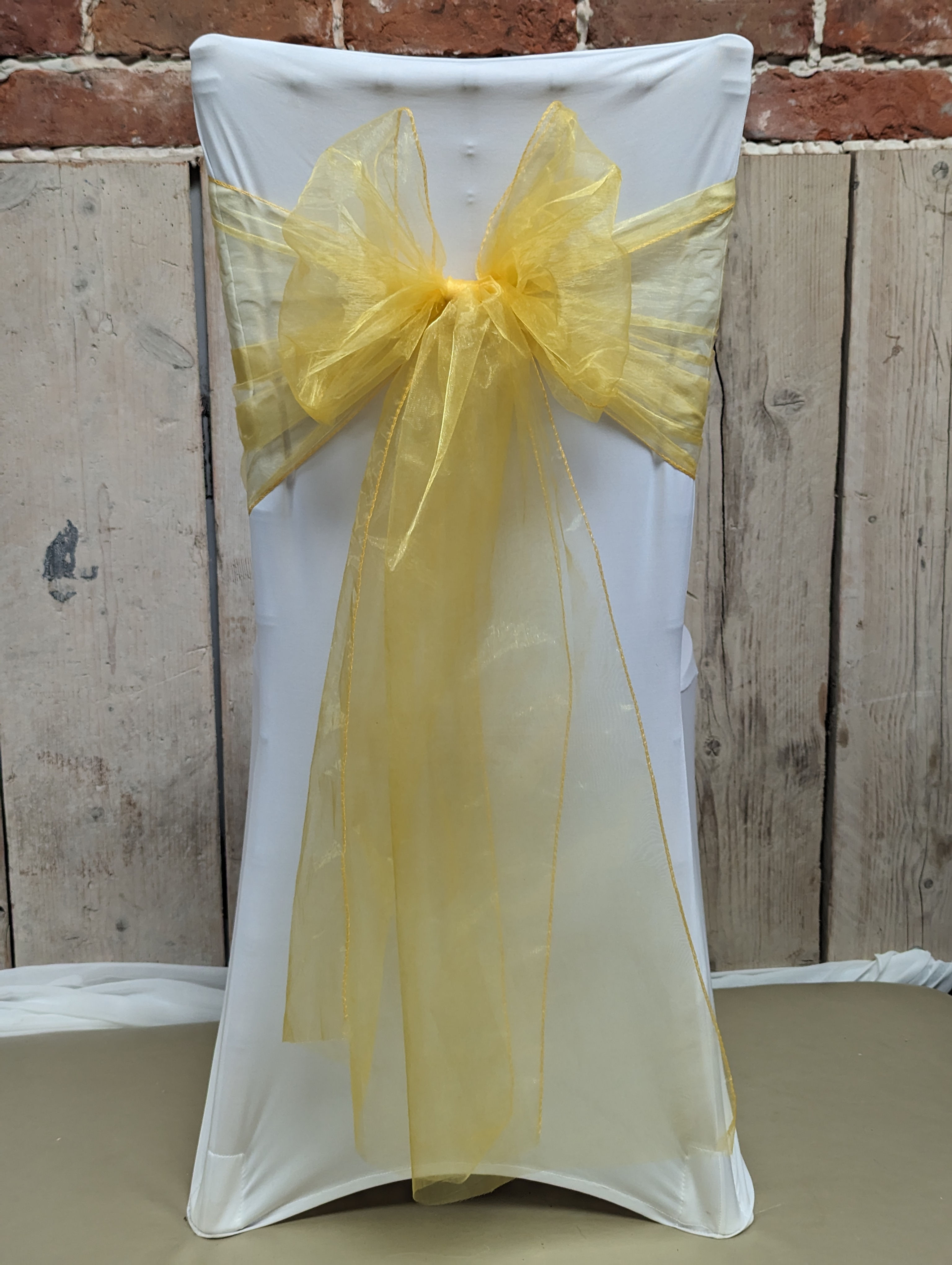 Chair Sash Bow Yellow09