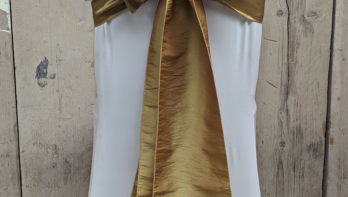 Chair Sash Bow Taffeta Yellow10 Gold