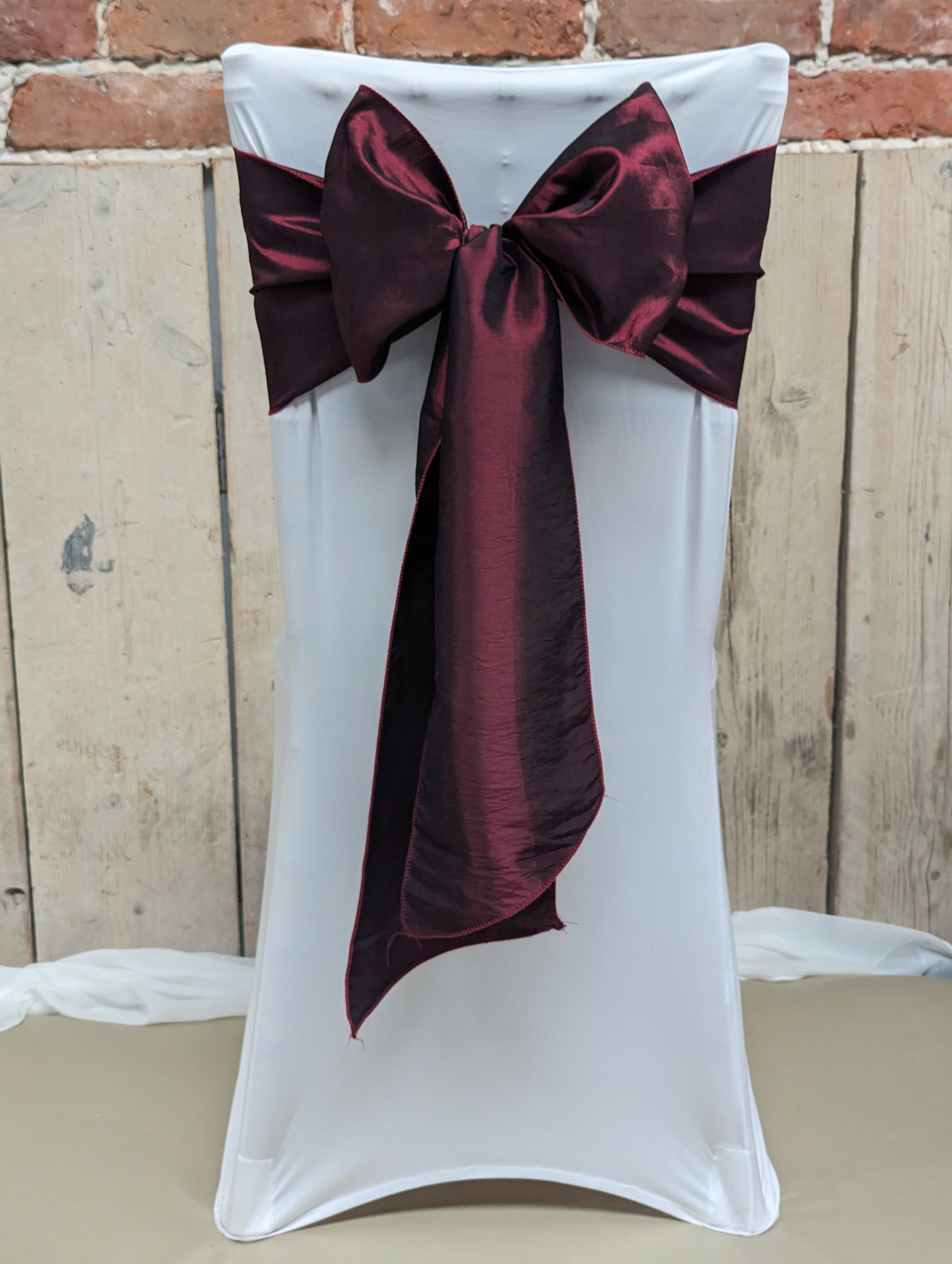 Chair Sash Bow Taffeta Red19