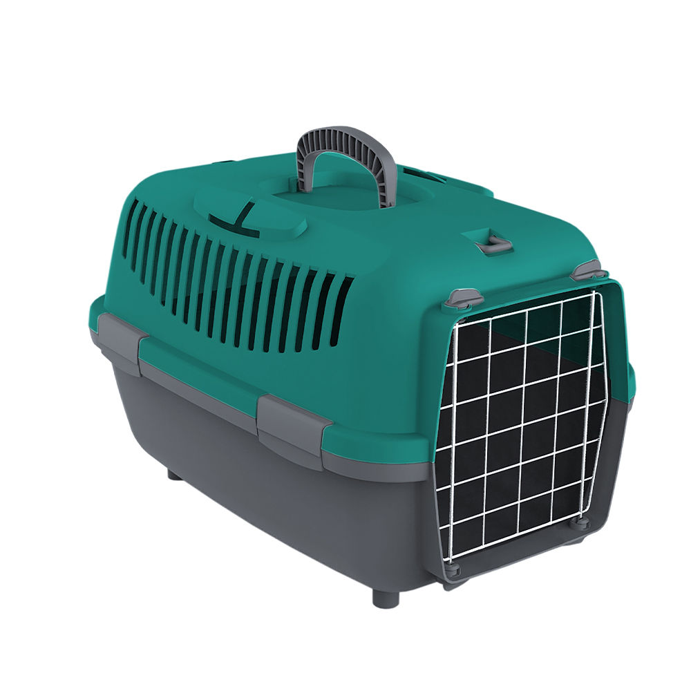 PETMAX transporter za male pse i mačke - LUX 1 petrol - metalna vrata