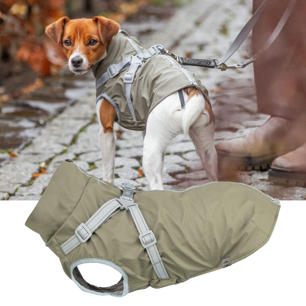 Kabanica za male pse Points kaki sa integrisanim amom