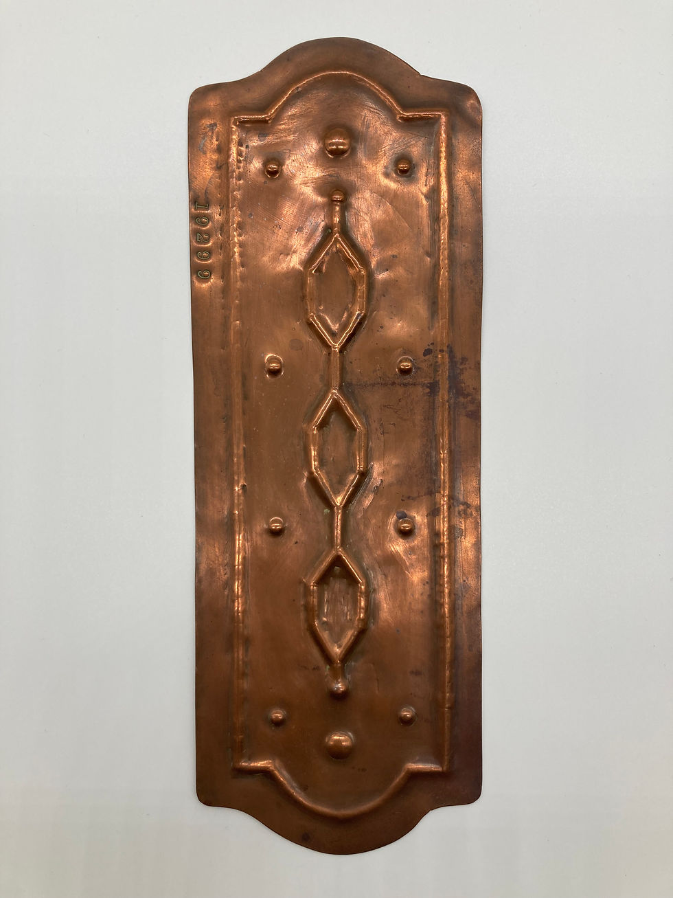 Thumbnail: Set of Arts and Crafts copper finger plates
