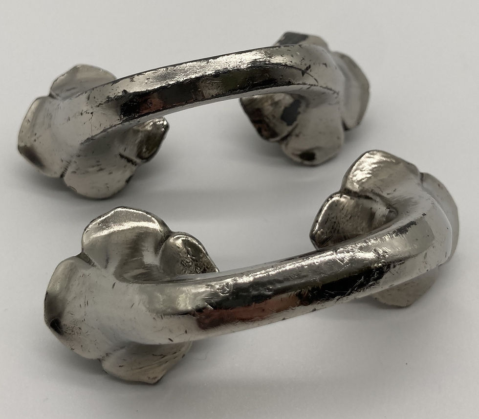 Thumbnail: A pair of Edwardian silver plated cupboard handles