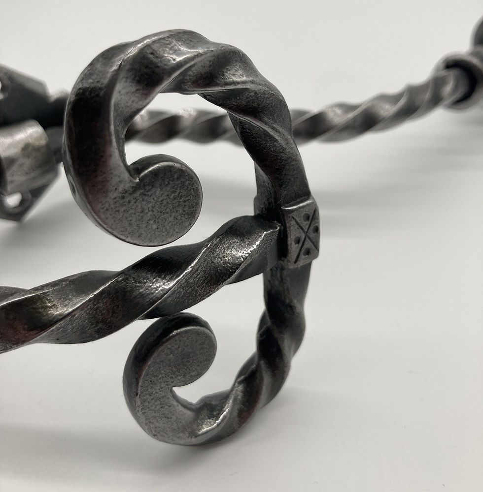 Thumbnail: A large pair of wrought iron coat hooks