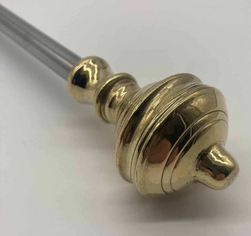 Thumbnail: A set of steel and brass Victorian fire irons