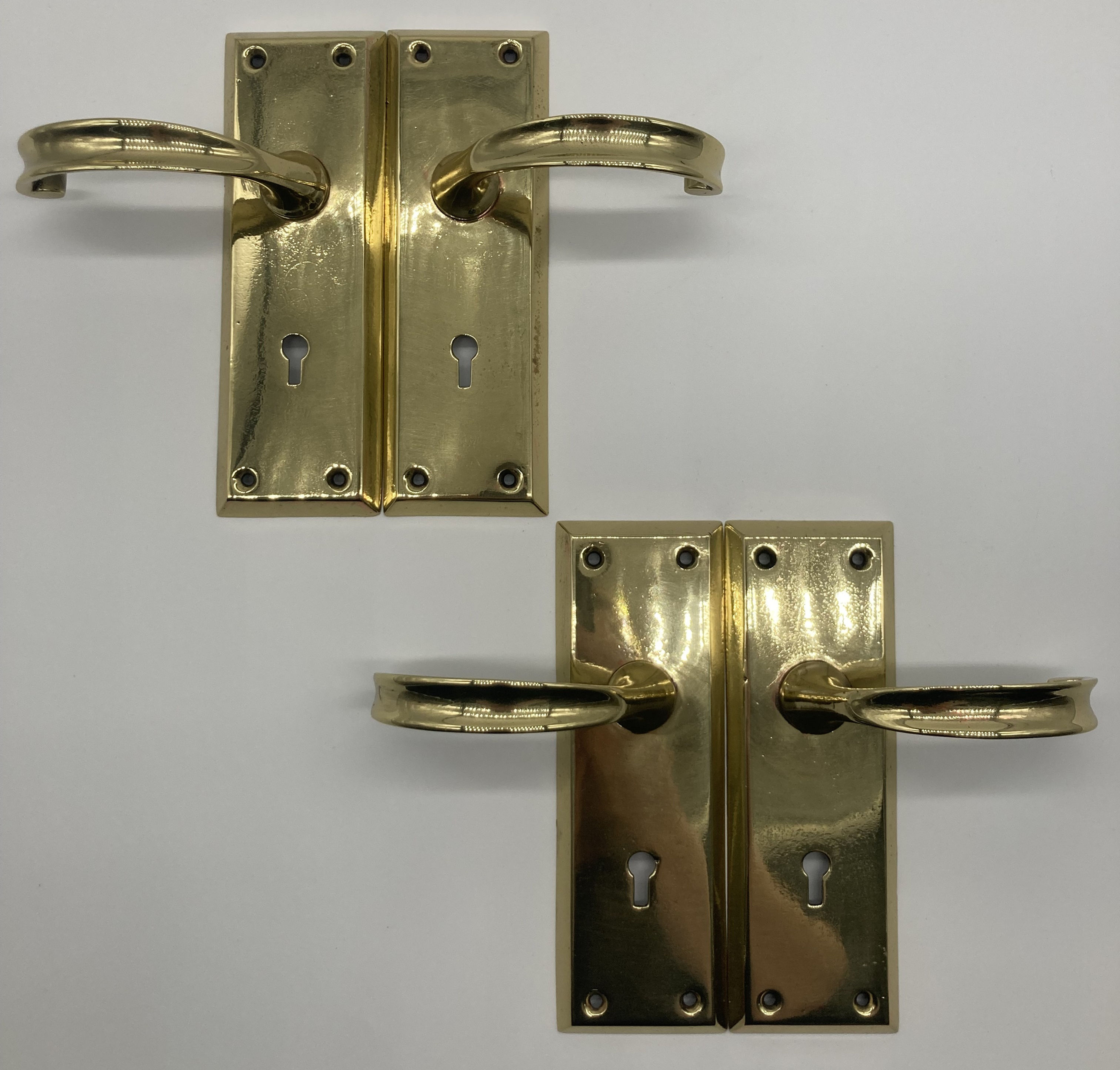 Edwardian brass lever door handles