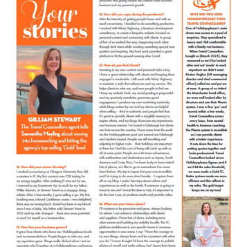 Gillian Stewart featured in Travel Weekly