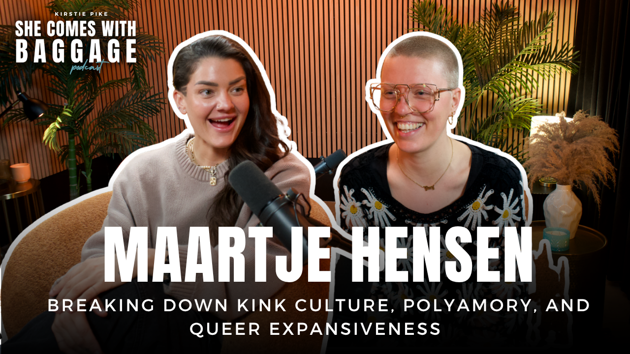 Close-up of Maartje Hensen, representing radical self-love and embracing identity on She Comes With Baggage Podcast
