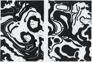 The shape of ice - Linocut