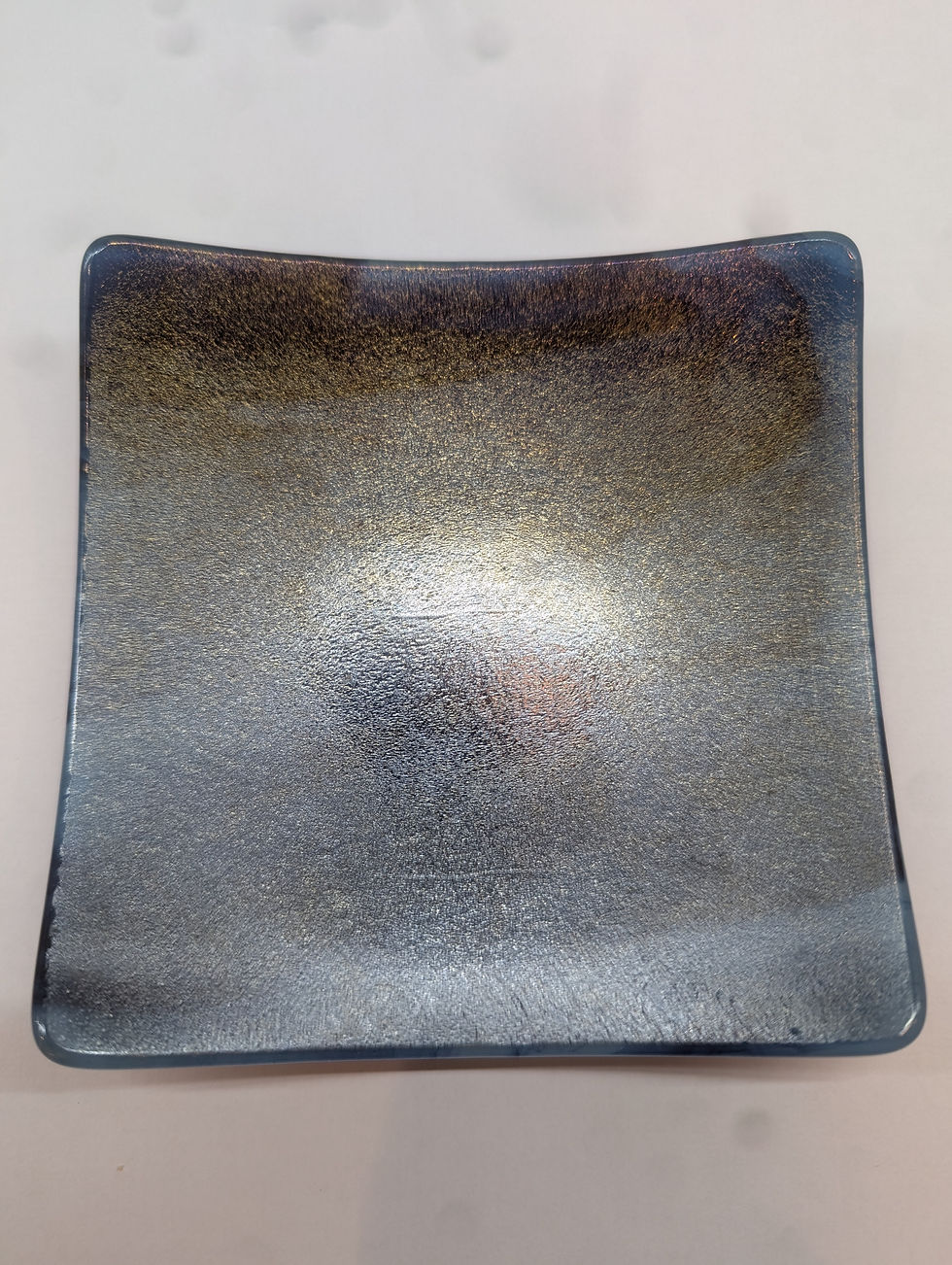 Shimmering Turquoise Iridised Dish