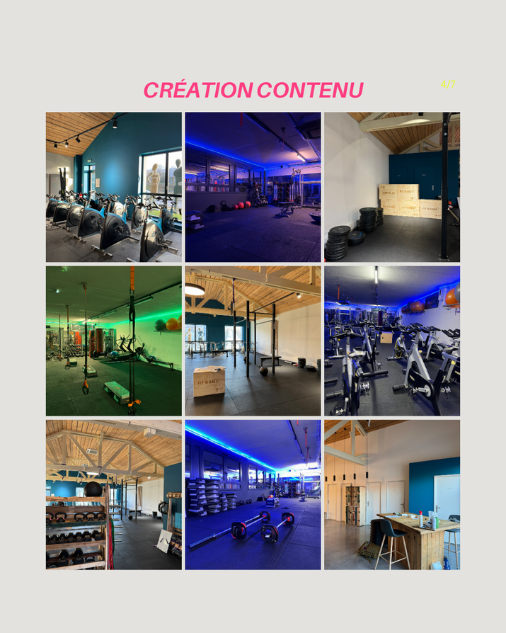 exemples de prise de contenu de la salle sport studio