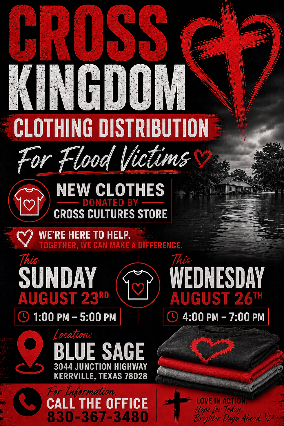Kerrville - Clothing distribution for flood victims
