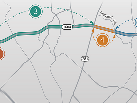 TXdot road pattern change on 1604