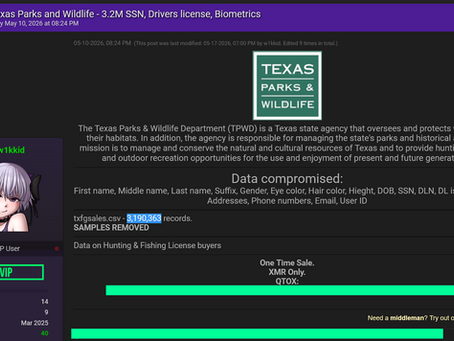 TPWD data breach