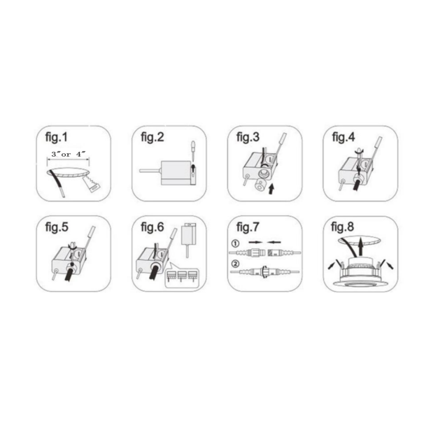 Thumbnail: 4-Pack 3 inch 8W LED Gimbal Recessed Downlight