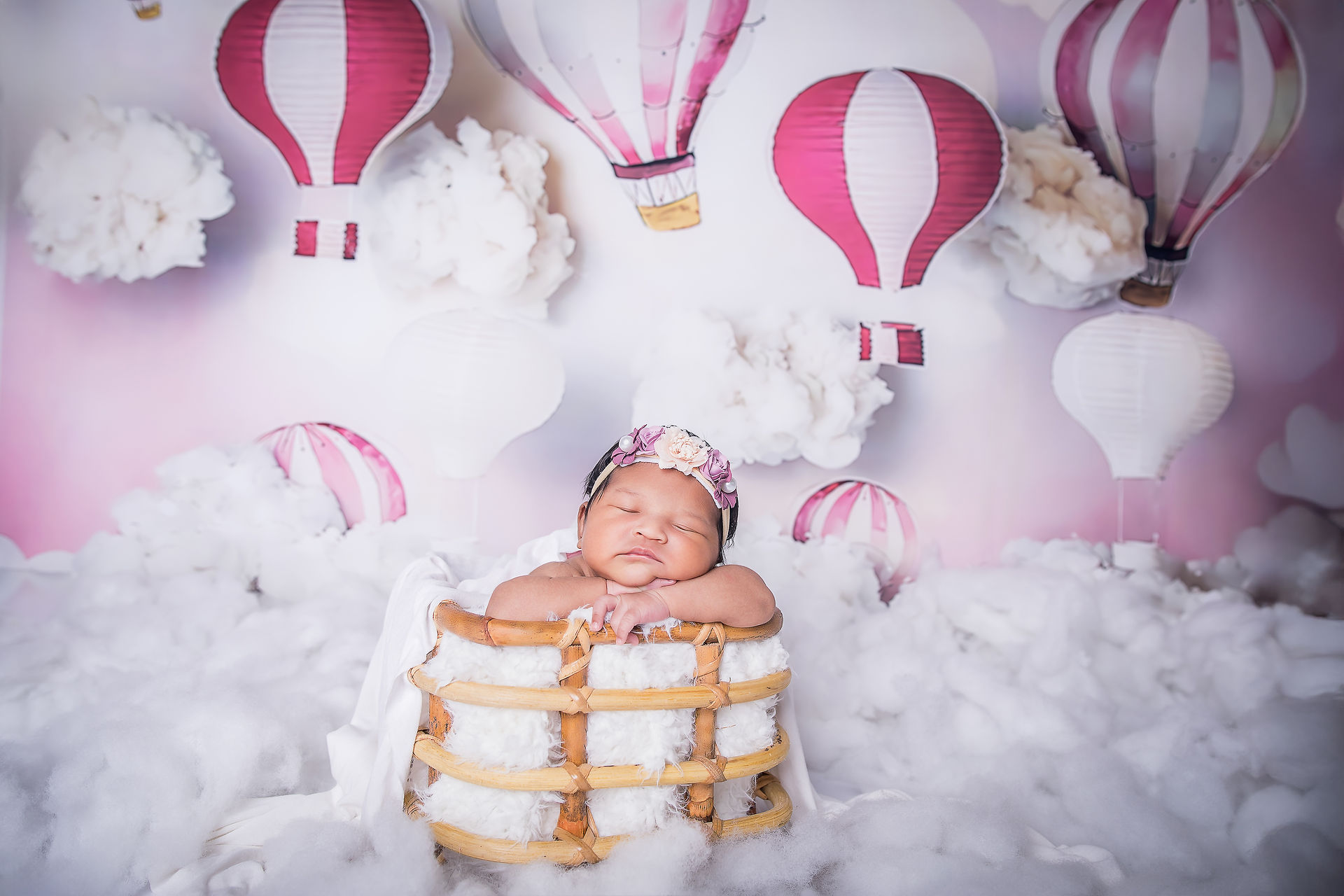 Twin newborn babies sleeping pose studio photoshoot Singapore