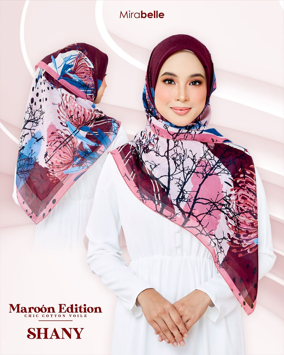 Thumbnail: Mirabelle Bawal Chic Cotton Voile Maroon Edition