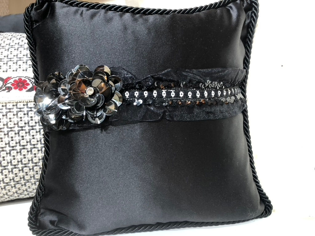 Black Satin Chanel Flower