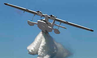 Ocean 18 seaplane water bomber CGI