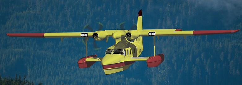 Ocean 18 seaplane portrait CGI