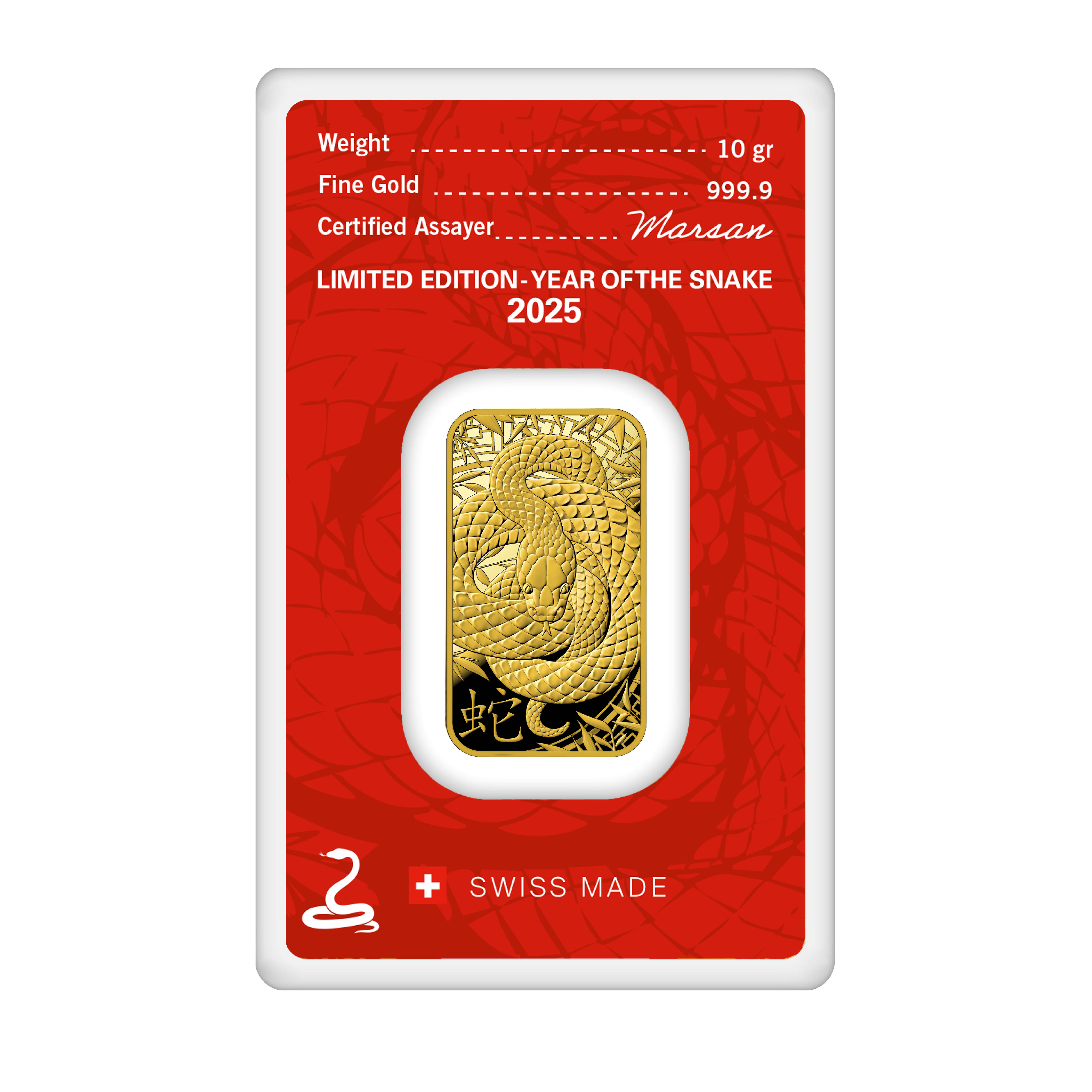 10g Au Minted 2025 Year of the Snake 999.9