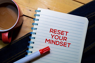 Reset Your Mindset text on the book isol