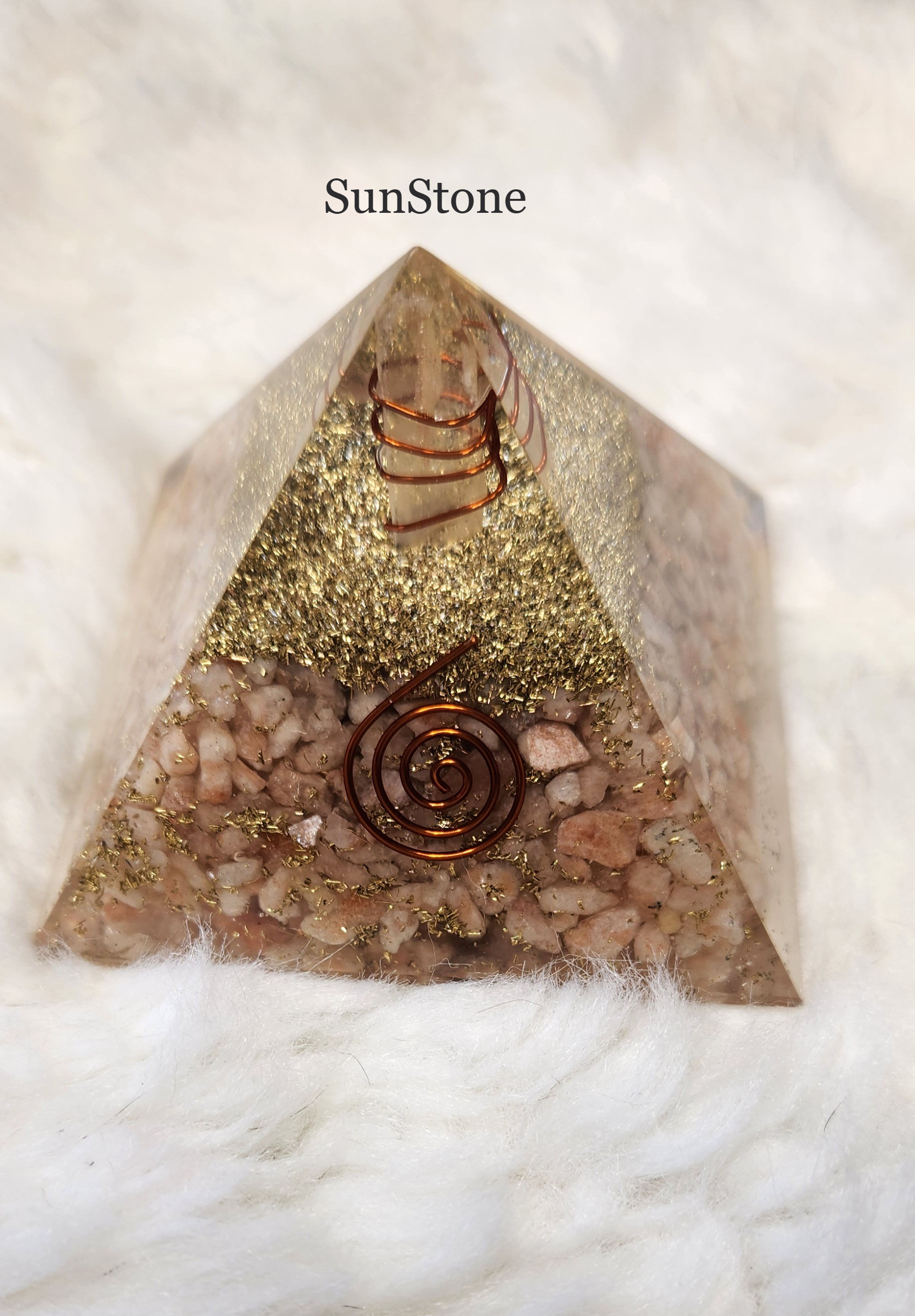 Orgonite pyramid - Sunstone