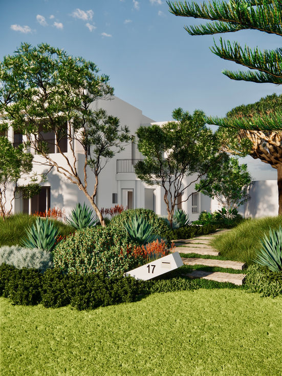 Yoxall landscape architecture and garden design City Beach Perth western australia. Organic shaped pool, sunken outdoor firepit and lounge area with custom pool fencing and a sculptural garden design 