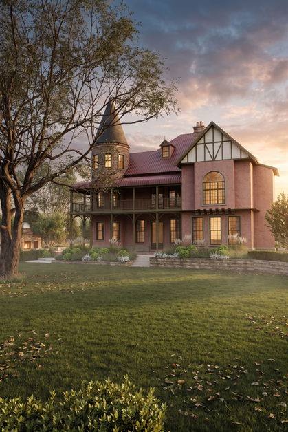 Rural Landscape Design - formal garden overlooking vineyard