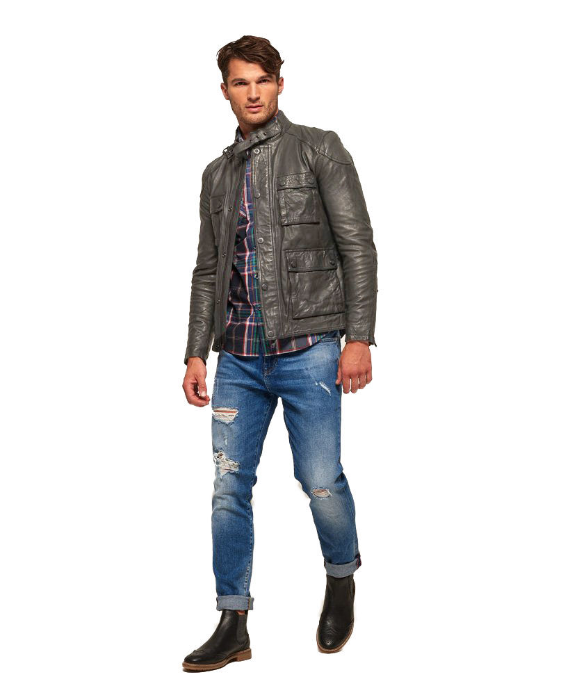 Thumbnail: Mens Leather Jacket 4 Pocket
