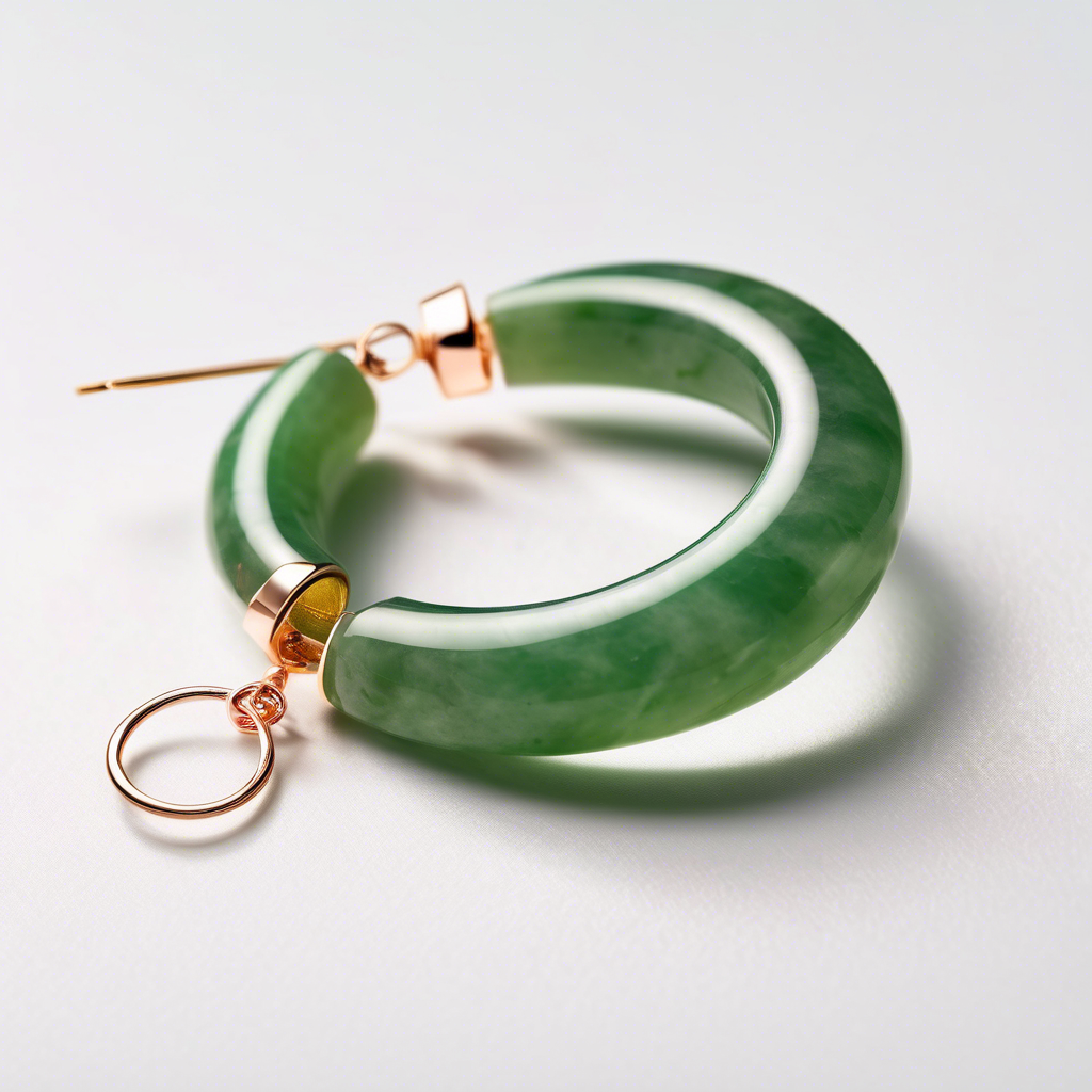 Green Jade Hoop Earrings