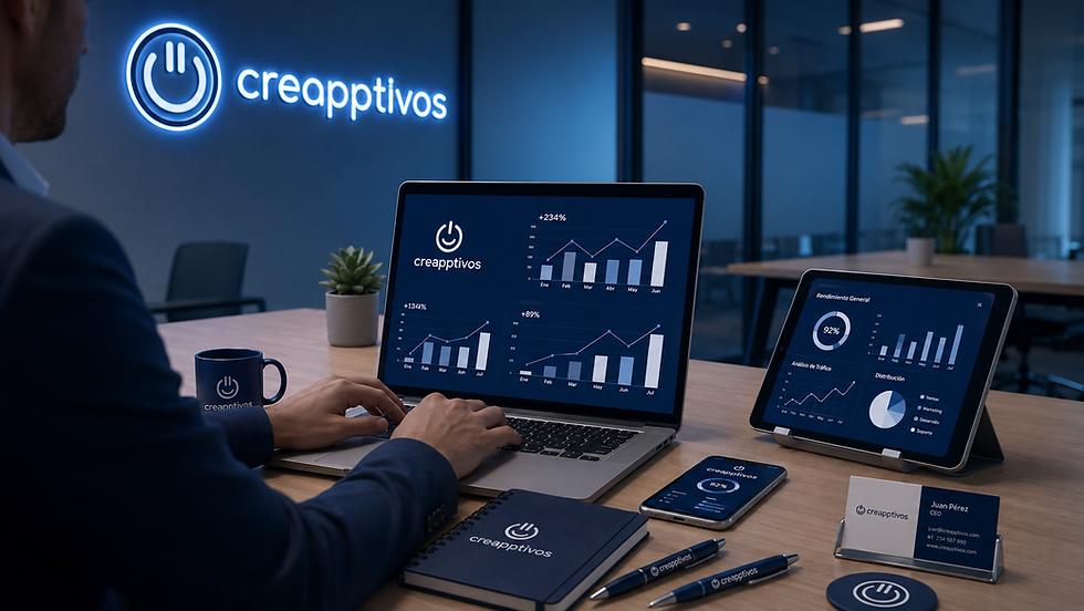 Plano detalle de una persona trabajando en un portátil con gráficos de crecimiento