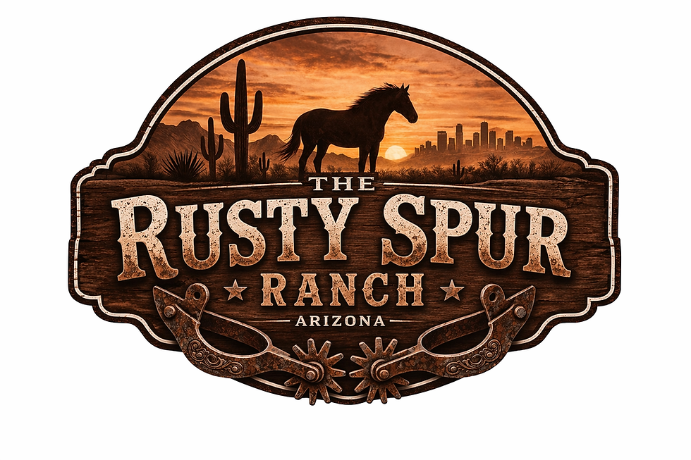 The Rusty Spur Ranch Arizona logo with horse boarding