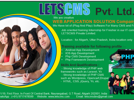 Training & Internship in Aligarh | WEB Application Solution Company | LETSCMS Private Limited