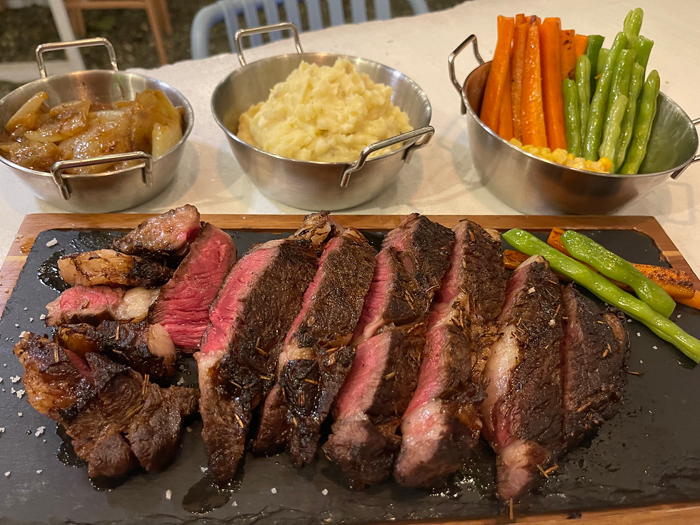 Kawayan Terrace's steak dinner