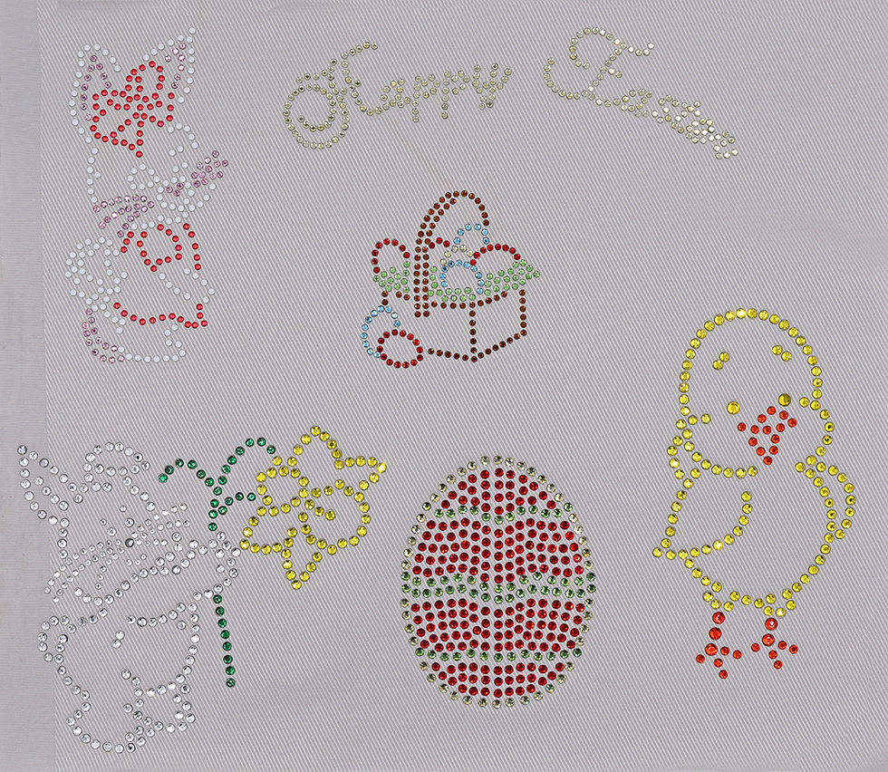 Ostern, Strassmotive, Bügelmotive, zum Aufbügeln, Easter, Rhinestonemotif, Glitzer, Strass, glitzernd