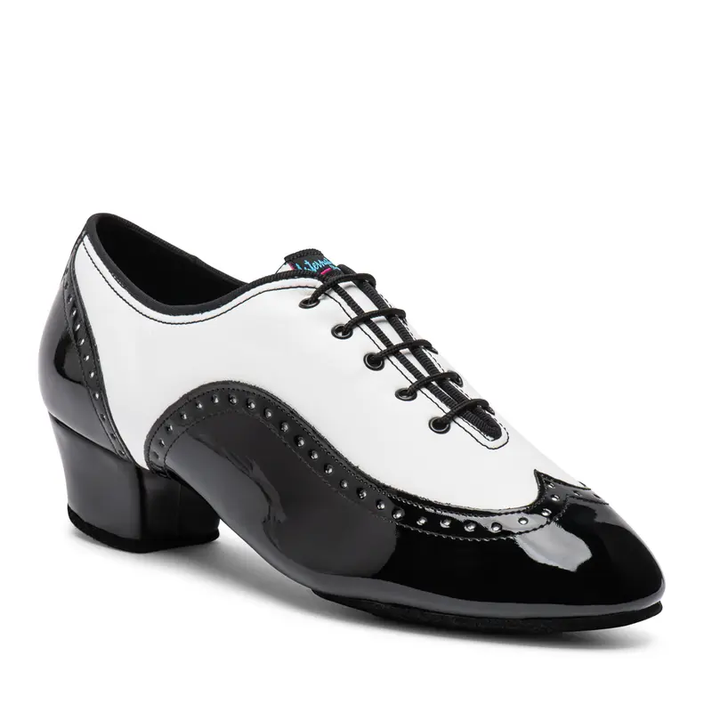 IDS Brogue Full-Sole - White/Black Patent