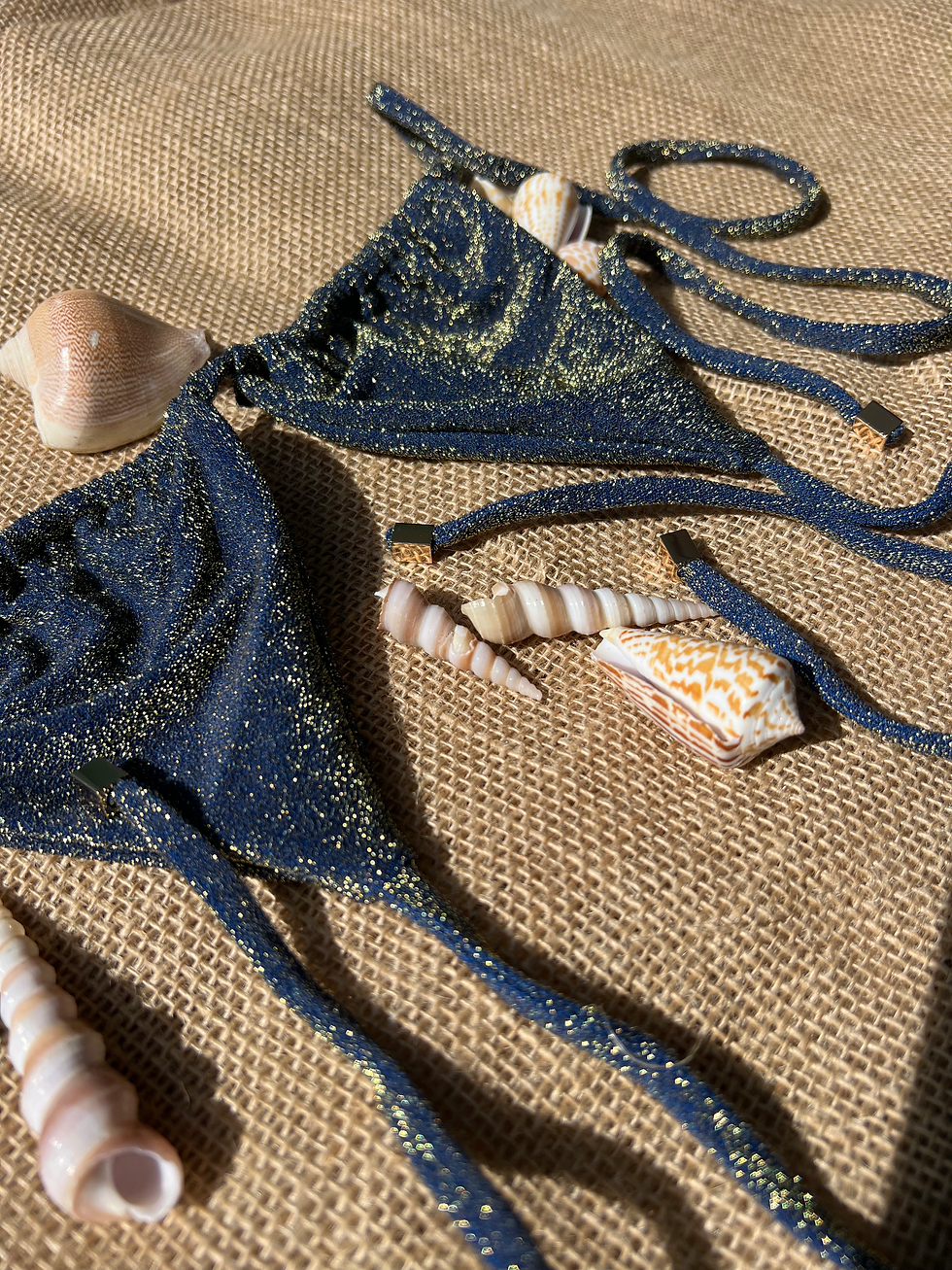 Thumbnail: Navy Gold Sparkle Triangle Top