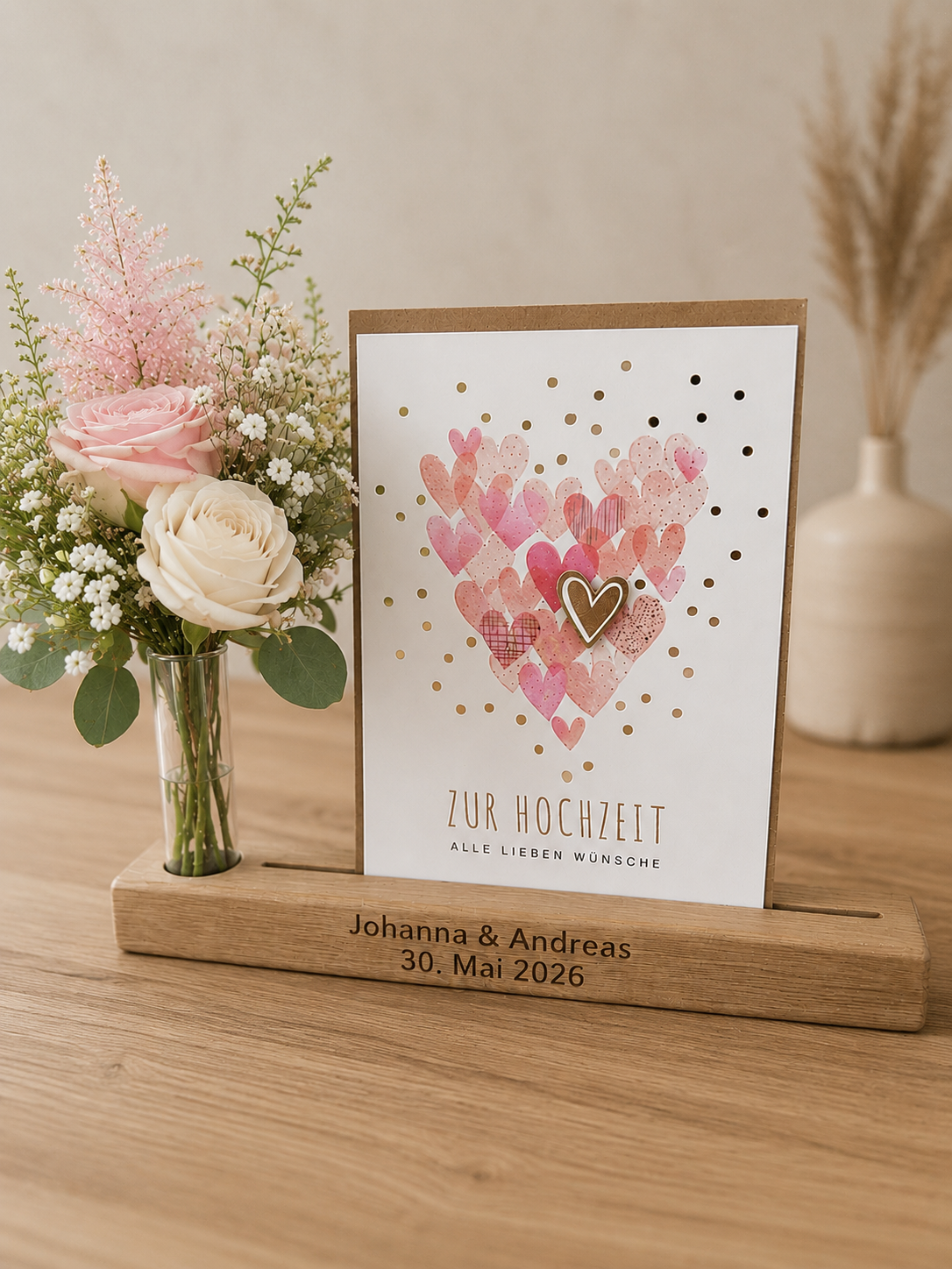 Fotoleiste / Kartenhalter Geschenk zur Hochzeit